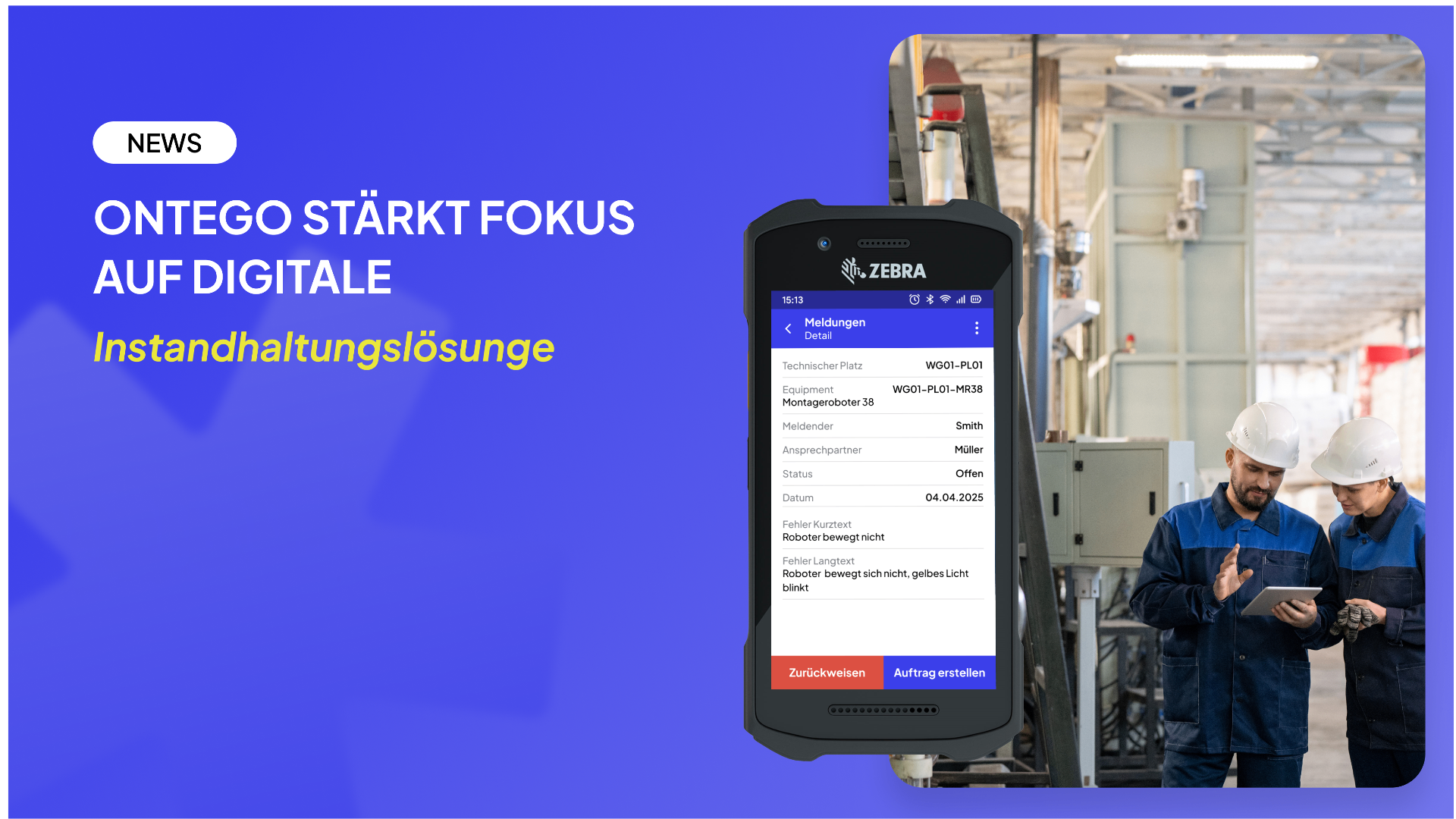 Ontego st&auml;rkt Fokus auf digitale Instandhaltungsl&ouml;sunge