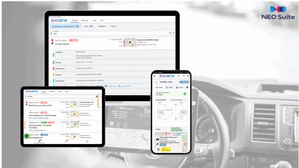 NEO Mobile macht mobile Instandhaltung und Field Service einfach: intuitive Bedienung, Echtzeit-SAP-Integration, höhere Anlagenverfügbarkeit und bessere First-Time-Fix-Rate. Überzeugen Sie sich selbst – effizient, flexibel, mobil!