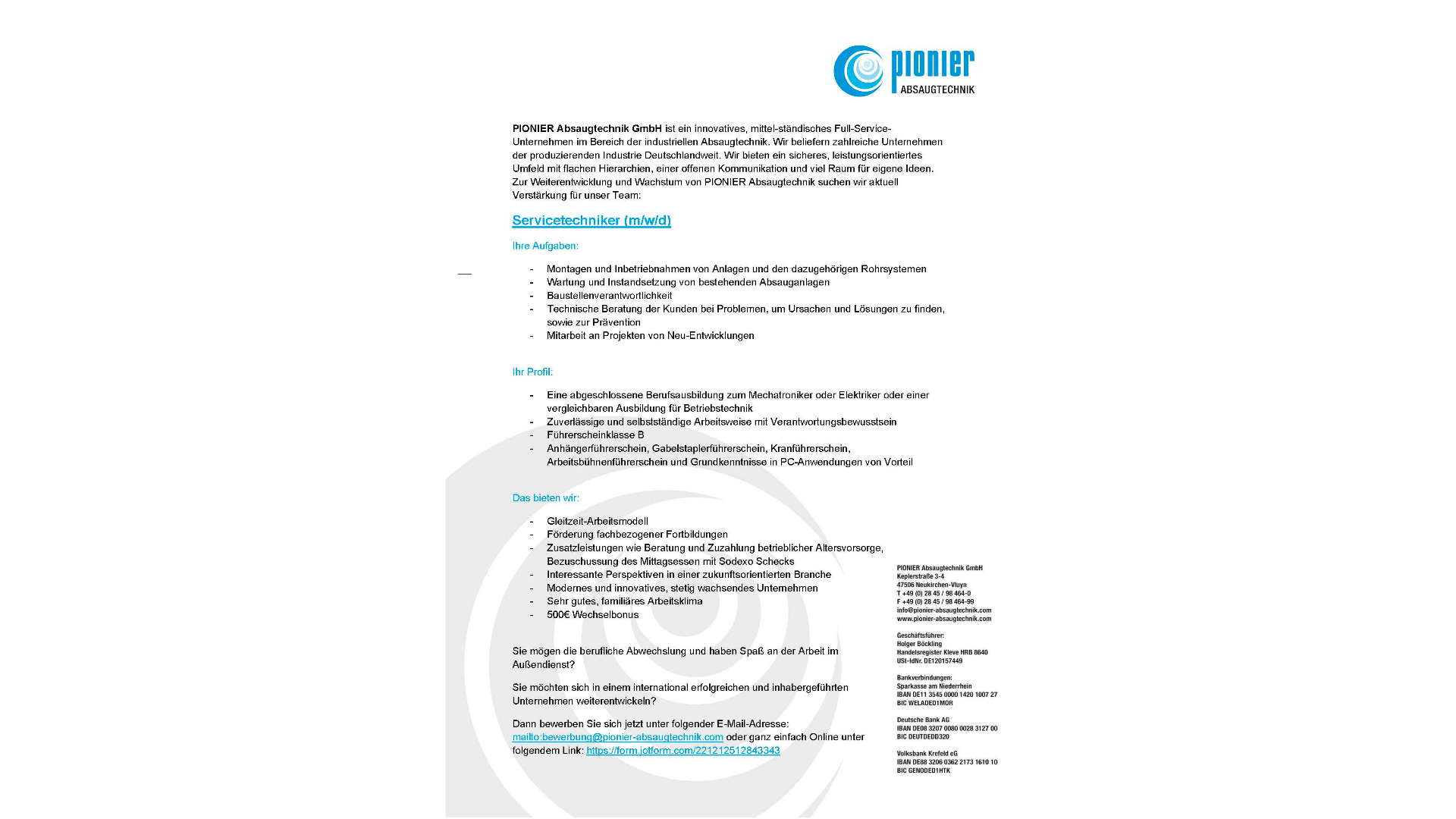 Servicetechniker m/w/d