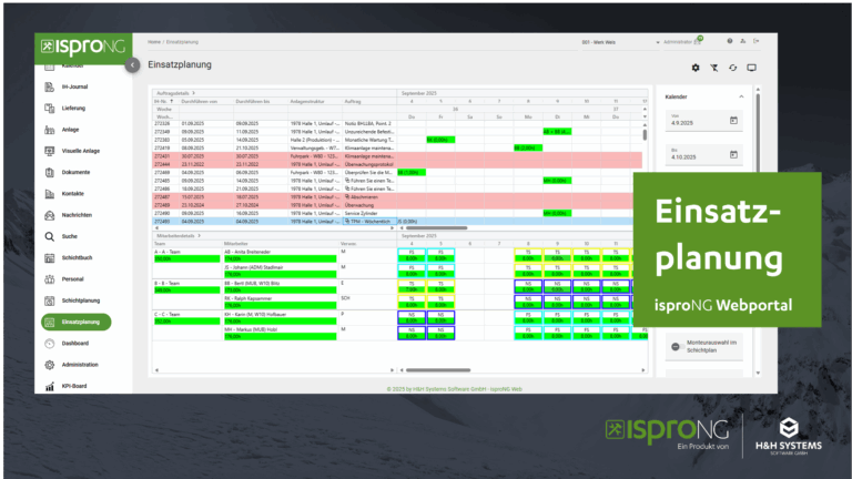 Resource Planing in the IsproNG Web Portal