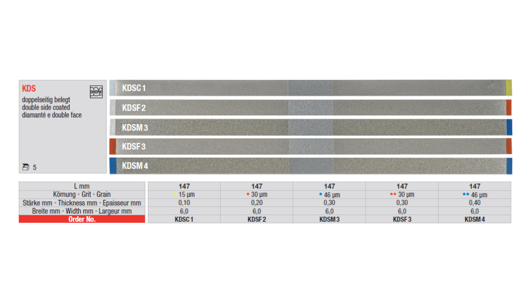 Orthodontic diamond finishing strips
