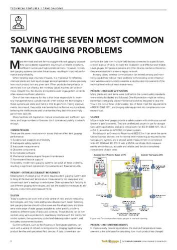 Article – Solving the Seven Most Common Tank Gauging Problems
