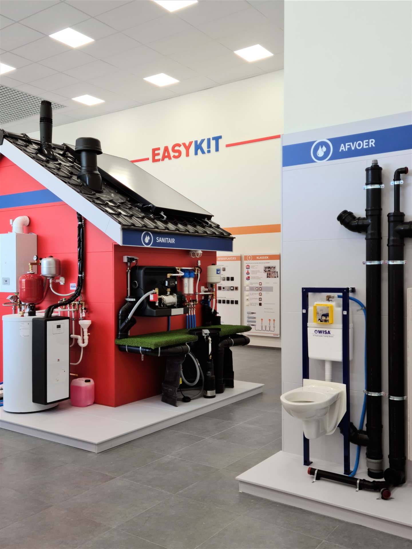 Zelfbouwoplossingen voor sanitair en afvoerleidingen.