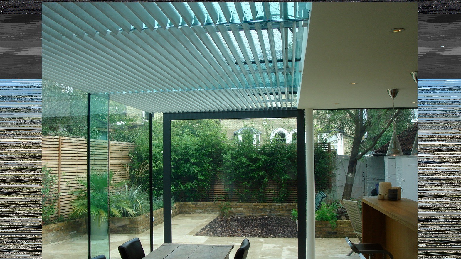 Glasdak louvres interieur