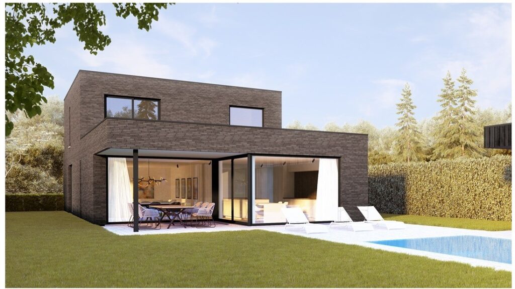 Moderne woning in massief hout