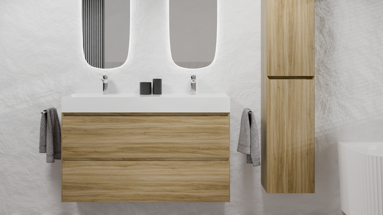 Balmani Mitra Compact Badkamermeubel: Wilde Eik