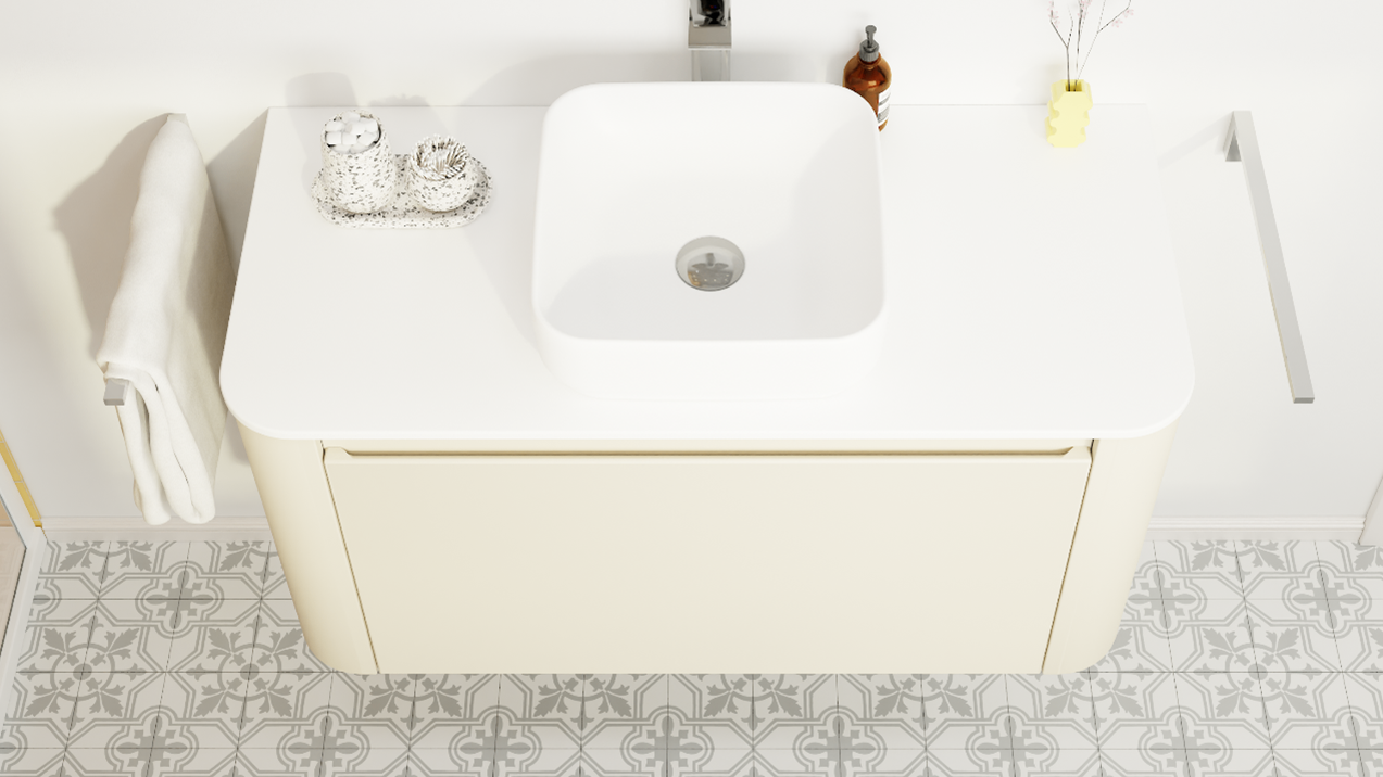 Storke Soft Badkamermeubel: Sand Mat