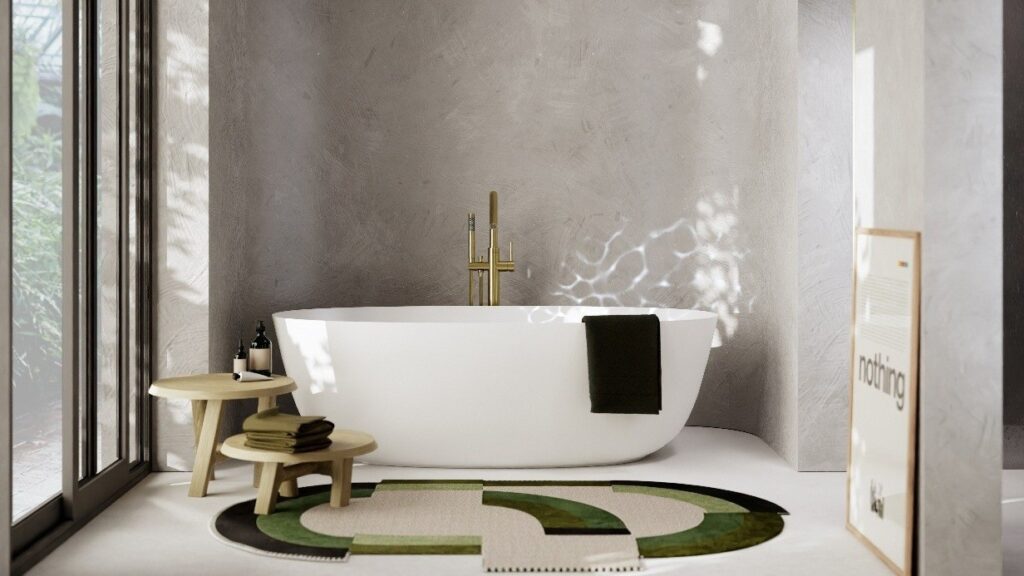 Balmani Largo vrijstaand bad: Mat wit – solid surface