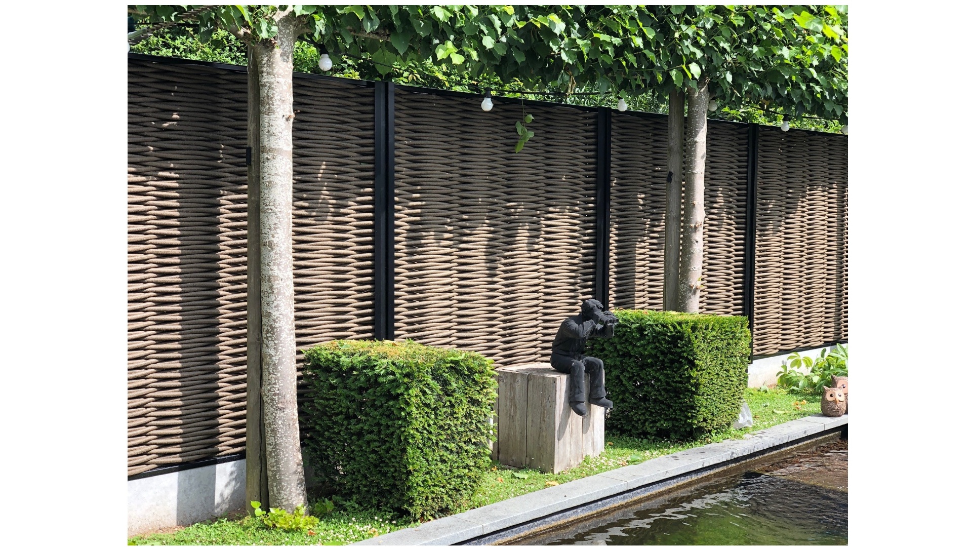 Privacy schermen met houtlook en dubbele weving