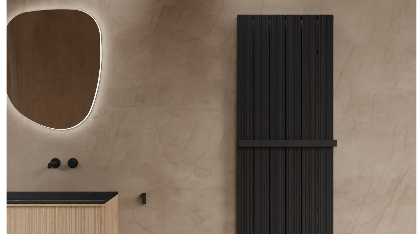 Vipera Mares Handdoekradiator: mat zwart