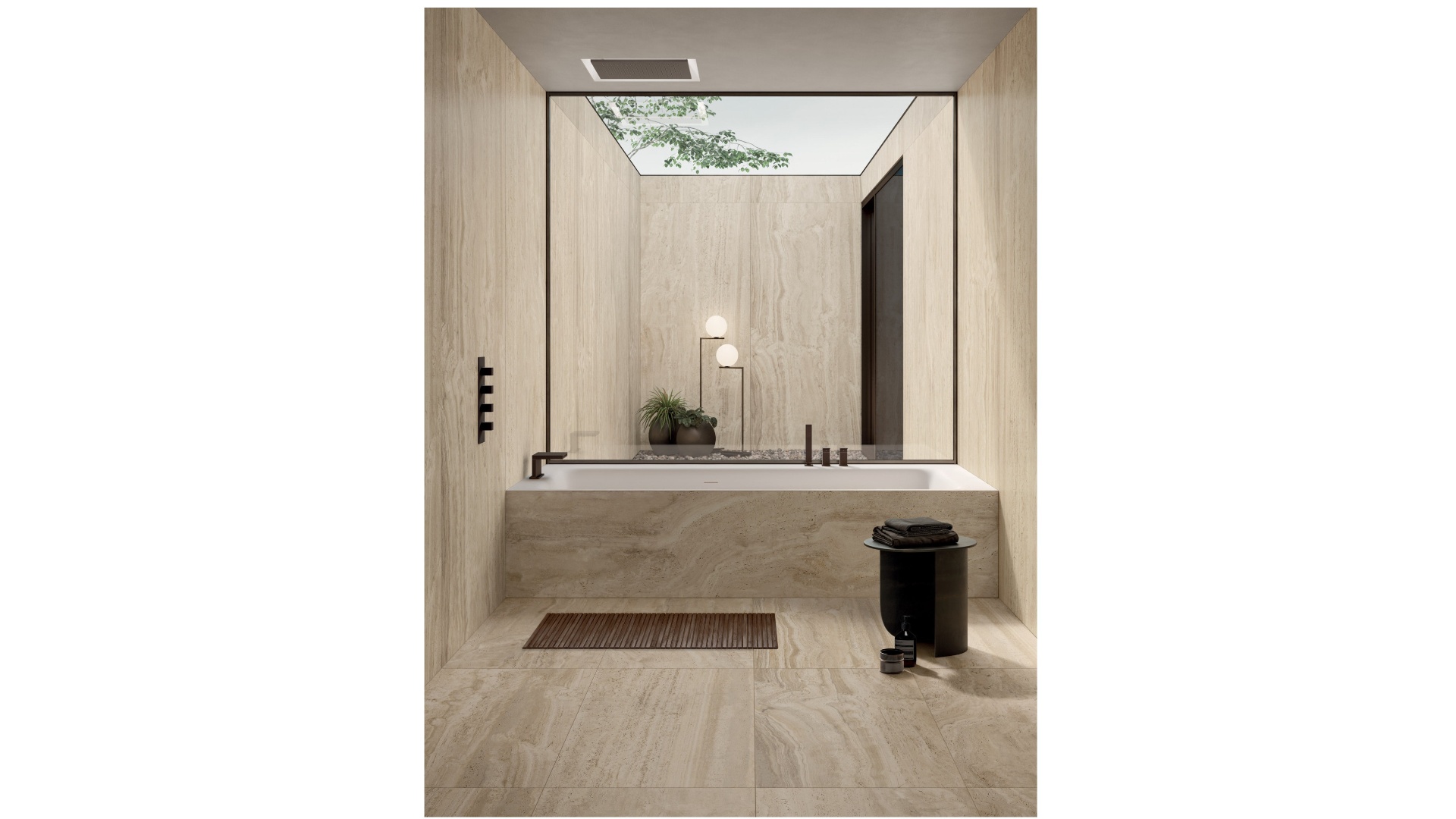 Keramische Travertijn Tegel | H. Vein 120 x 280 cm