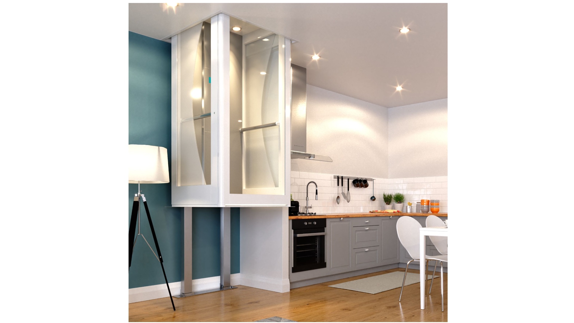 Through floor huislift