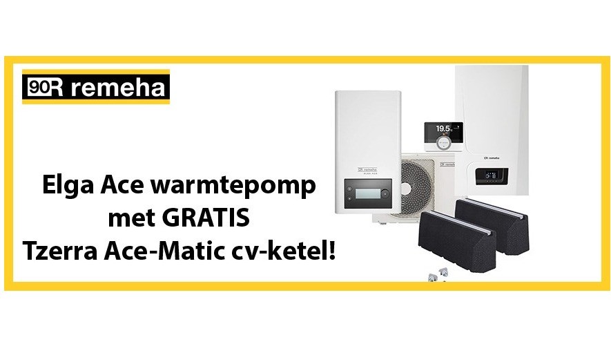 Remeha Elga Ace hybride met momenteel gratis Tzerra AceMatic 28C cv ketel