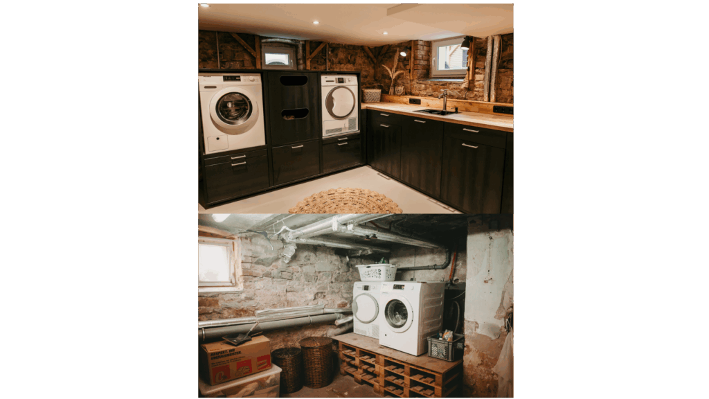 Before and after: waskast