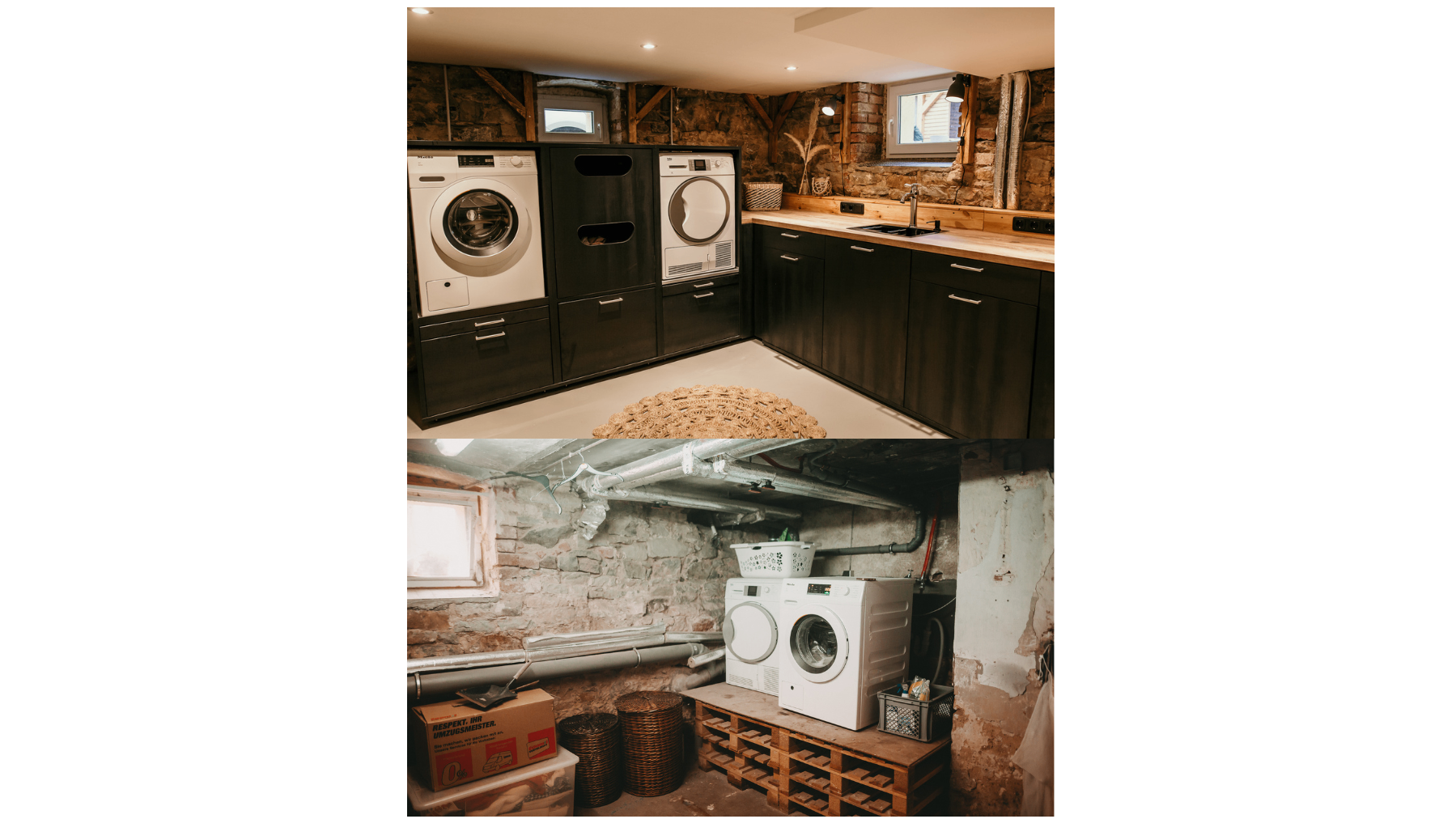 Before and after: waskast