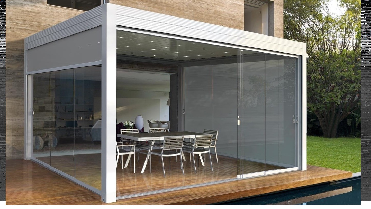 Pergola met lamellen-dak