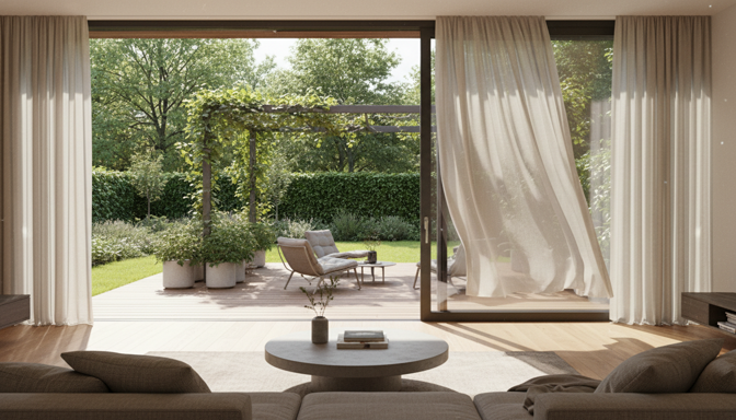 Grote glazen schuifwand