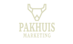 Logo van Pakhuis Marketing met gestileerde bok