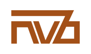 Bruin gestileerd logo met overlappende letters