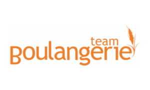 Oranje logo van Team Boulangerie met korenaar