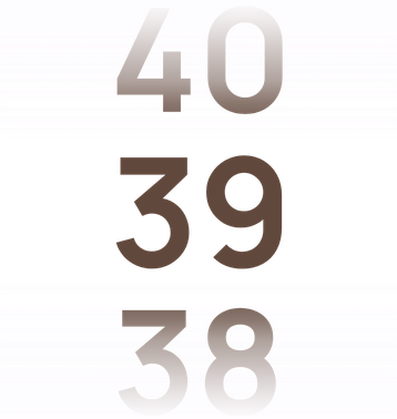 Verticale lijst met nummers 40, 39 en 38