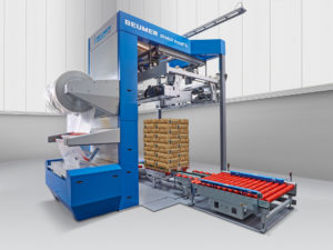 Transport- und Lagerungsverpackung mit dem BEUMER stretch hood®