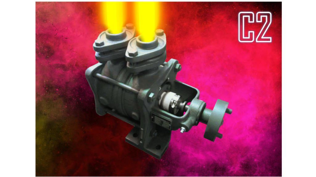 Product description C2: Horizontal, self-priming, gas-carrying side channel pumps in sectional casing design with open impellers in stainless steel. The C2 programme comprises the C200 to C230 series.