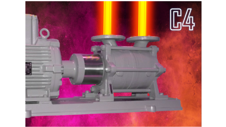 Product description C4: Horizontal, self-priming, gas-carrying side channel pumps in sectional casing design with open impellers made of stainless steel. The C4 programme comprises the C410 to C460 series.