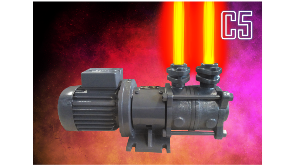 Product description C5: Horizontal, self-priming, gas-carrying side channel pumps in sectional casing design with open impellers made of stainless steel. The programme includes the C500 and C510 series.