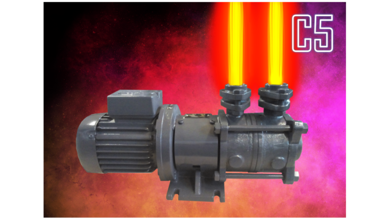 Product description C5: Horizontal, self-priming, gas-carrying side channel pumps in sectional casing design with open impellers made of stainless steel. The programme includes the C500 and C510 series.