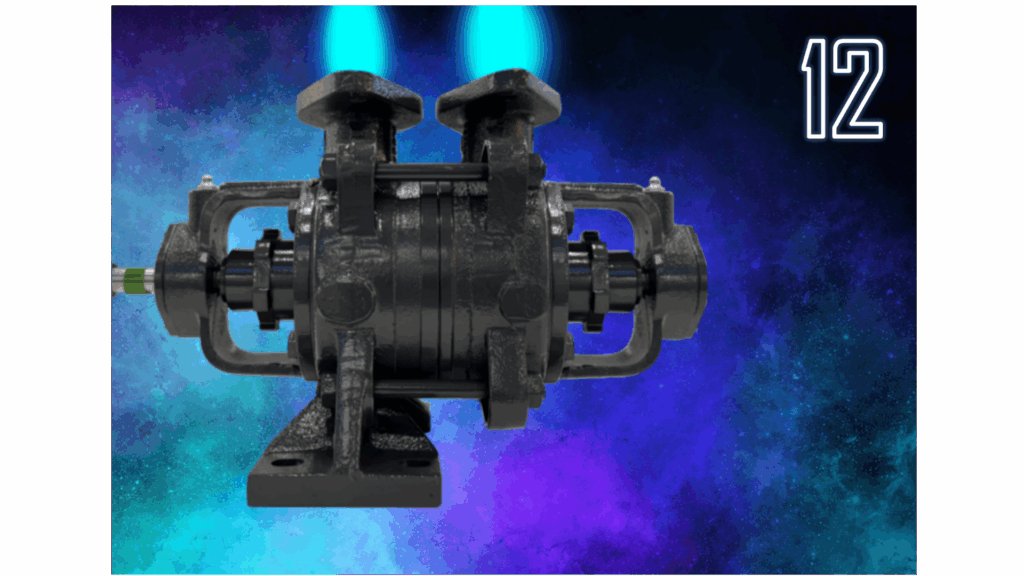 Product description 12: Horizontal, self-priming, gas-carrying side channel pumps in sectional casing design with open impellers. The programme includes the 1200 to 1230 series.