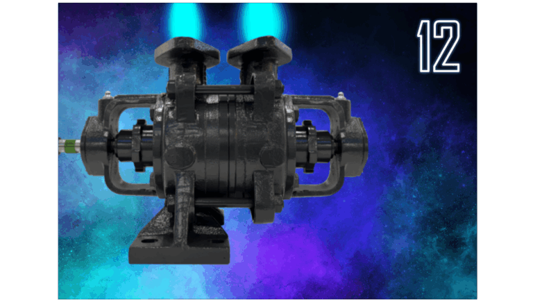 Product description 12: Horizontal, self-priming, gas-carrying side channel pumps in sectional casing design with open impellers. The programme includes the 1200 to 1230 series.