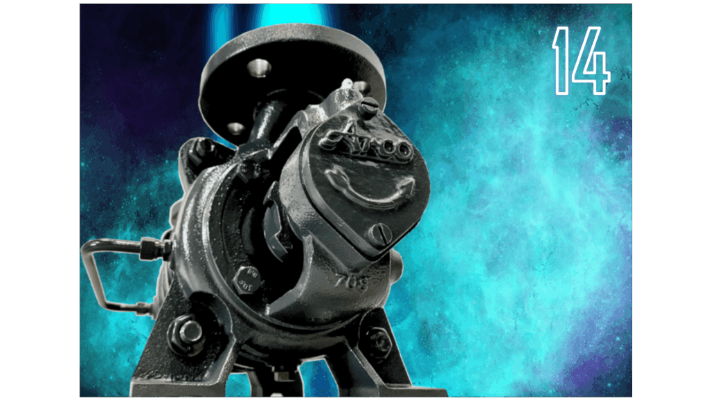 Product description 14: Horizontal, self-priming, gas-carrying side channel pumps in sectional casing design with open impellers. The programme includes the series 1400 to 1460.