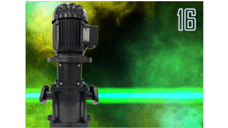 Product description 16: Vertical, self-priming, gas-carrying side channel pumps in sectional casing design in close-coupled construction with open impellers. The programme consists of the 1610 to 1630 series.