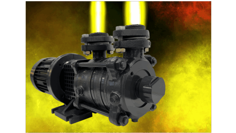 Produktbeschreibung 15: Horizontale, selbstansaugende, gasmitfördernde Seitenkanalpumpen in Gliedergehäuse-bauart in Blockbauweise mit offenen Flügelrädern. Das Programm umfasst die Baureihen 1500 bis 1530.