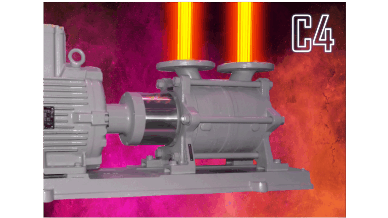 Product description C4: Horizontal, self-priming, gas-carrying side channel pumps in sectional casing design with open impellers made of stainless steel. The C4 programme comprises the C410 to C460 series.