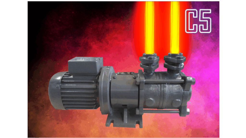 Product description C5: Horizontal, self-priming, gas-carrying side channel pumps in sectional casing design with open impellers made of stainless steel. The programme includes the C500 and C510 series.