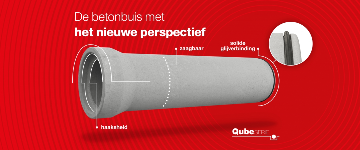 Nieuwe lijn beton riolering van Martens