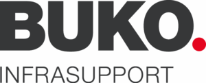 BUKO Infrasupport-logo met rode stip