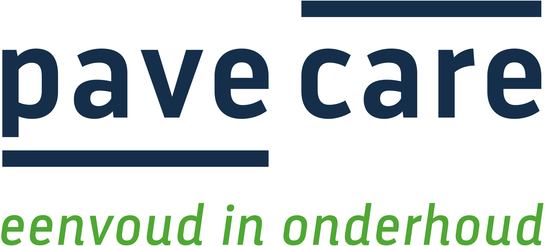 Pavecare-logo met slogan eenvoudig in onderhoud