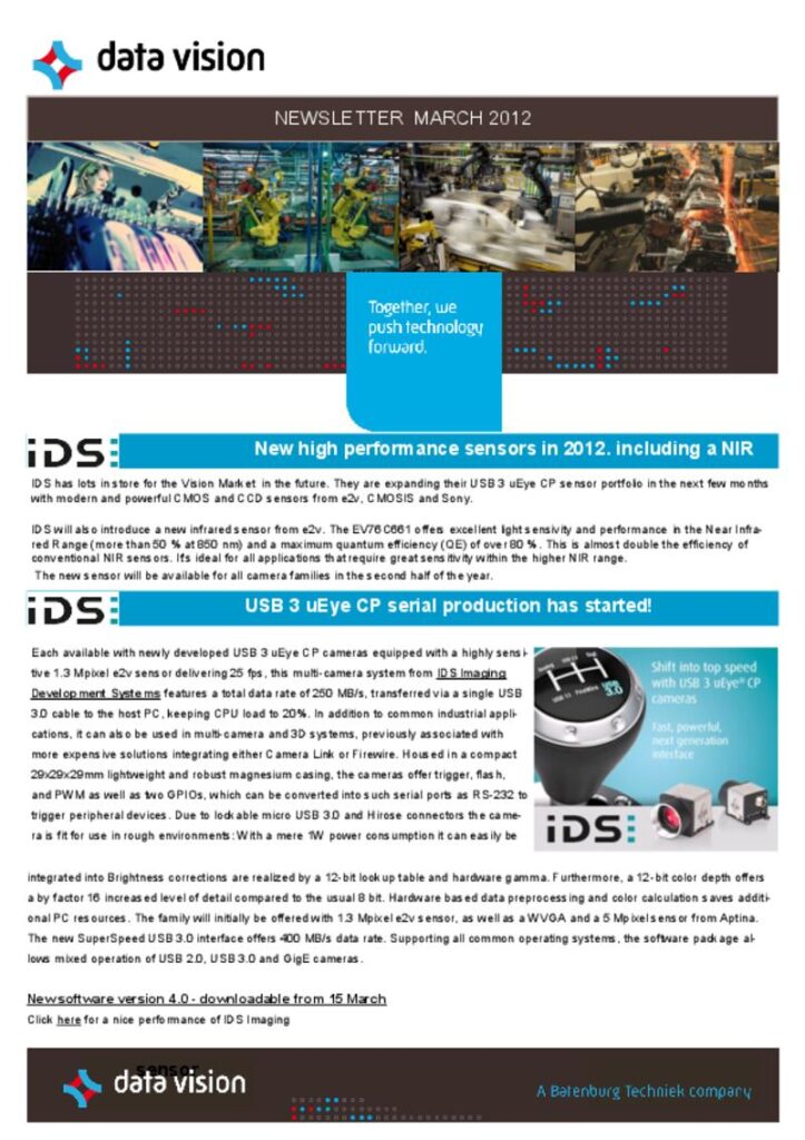 Data Vision nieuwsbrief maart 2012