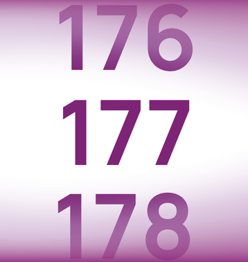 Paarse cijfers 176, 177 en 178