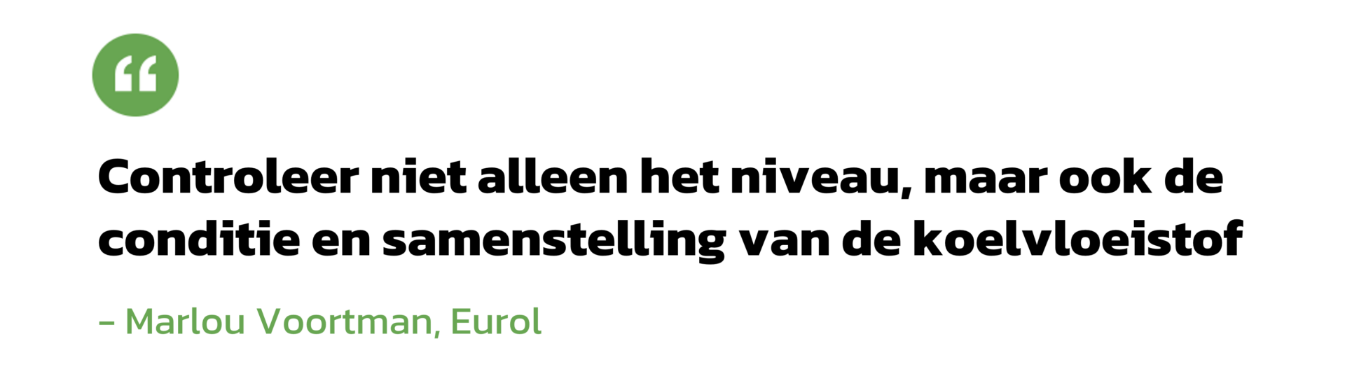 Citaat over controle van koelvloeistof van Eurol