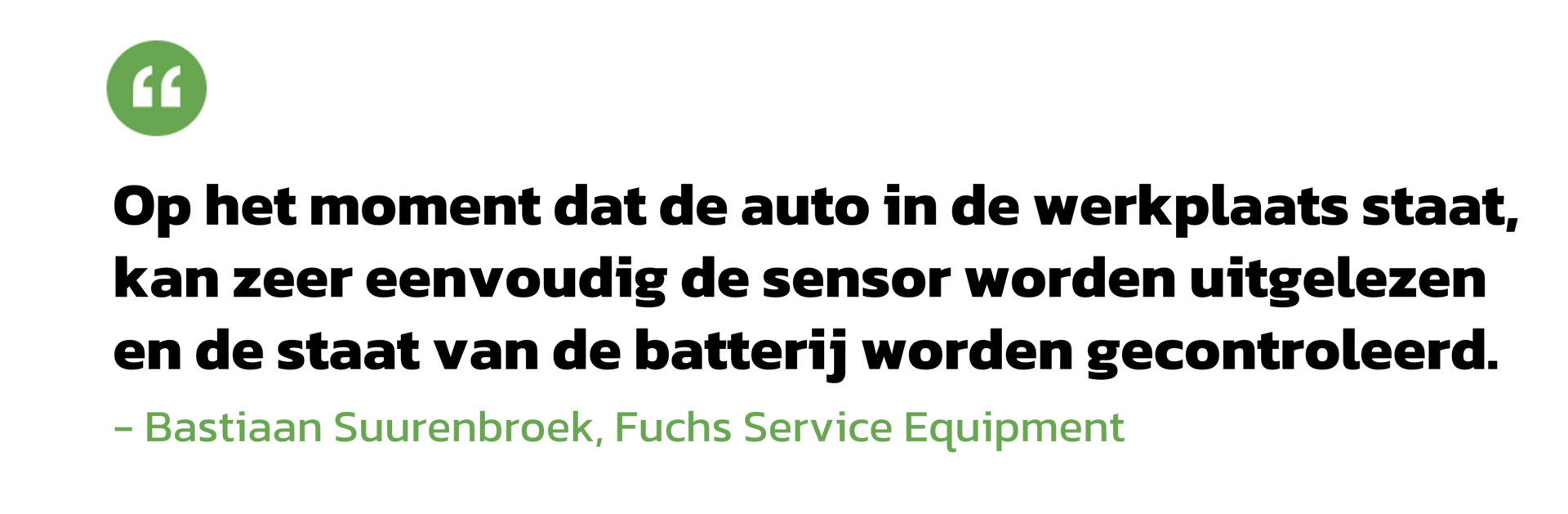 Citaat over sensor- en batterijcontrole in de werkplaats