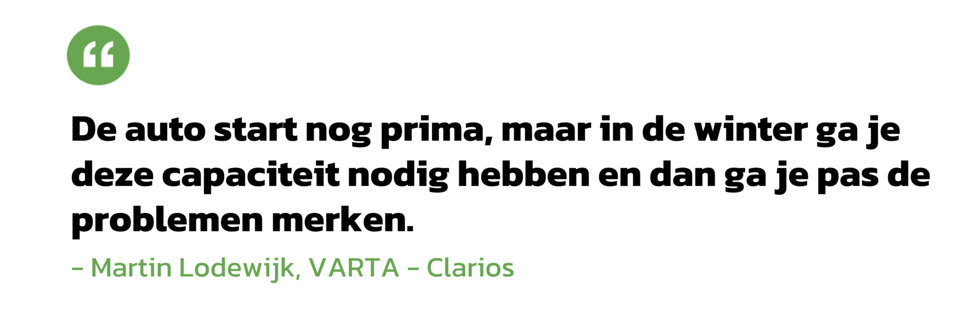 Citaat over accucapaciteit van auto in de winter
