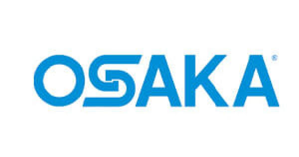 Blauw OSAKA-logo op witte achtergrond