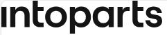 Zwart-wit Intoparts-logo op witte achtergrond