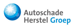 Logo van Autoschade Herstel Groep met blauwe bol