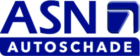 Logo van ASN Autoschade in blauw en wit