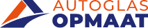 Logo van Autoglas Opmaat met oranje en blauw beeldmerk